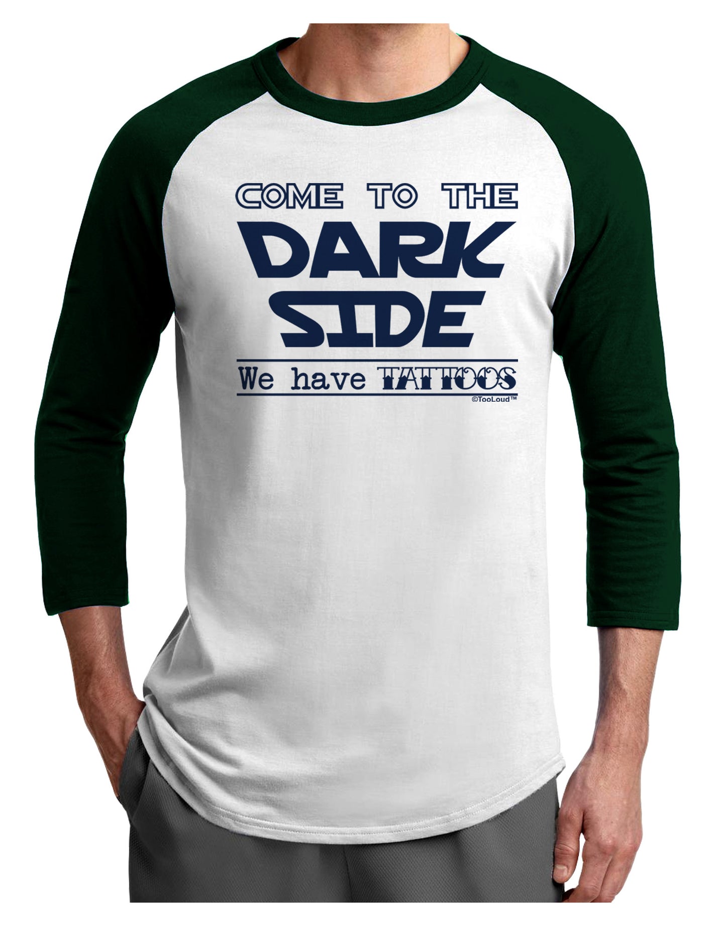 Come To The Dark Side - Tattoos Adult Raglan Shirt by-Raglan Shirt-TooLoud-White-Forest-X-Small-Davson Sales