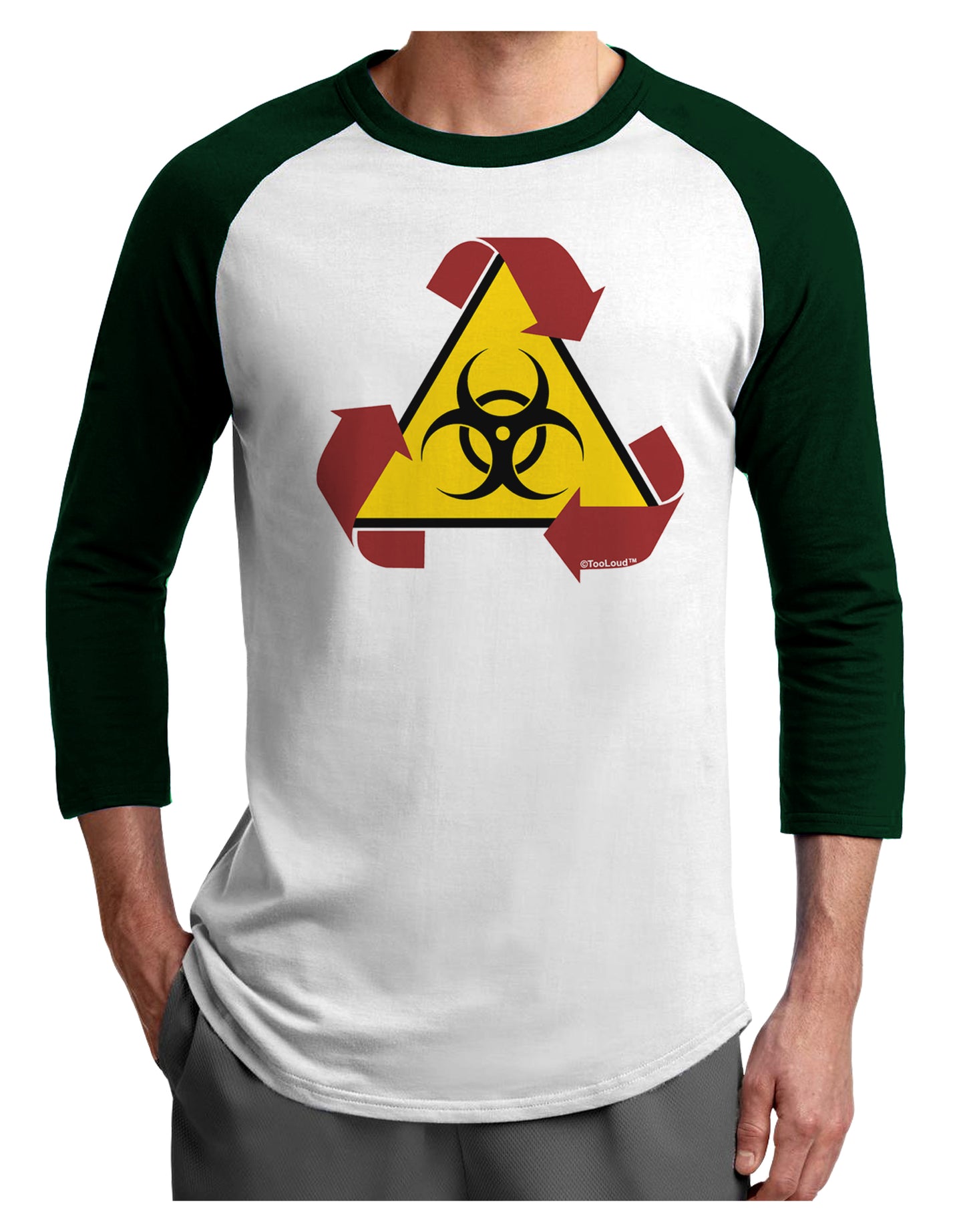 Recycle Biohazard Sign Adult Raglan Shirt by TooLoud-TooLoud-White-Forest-X-Small-Davson Sales
