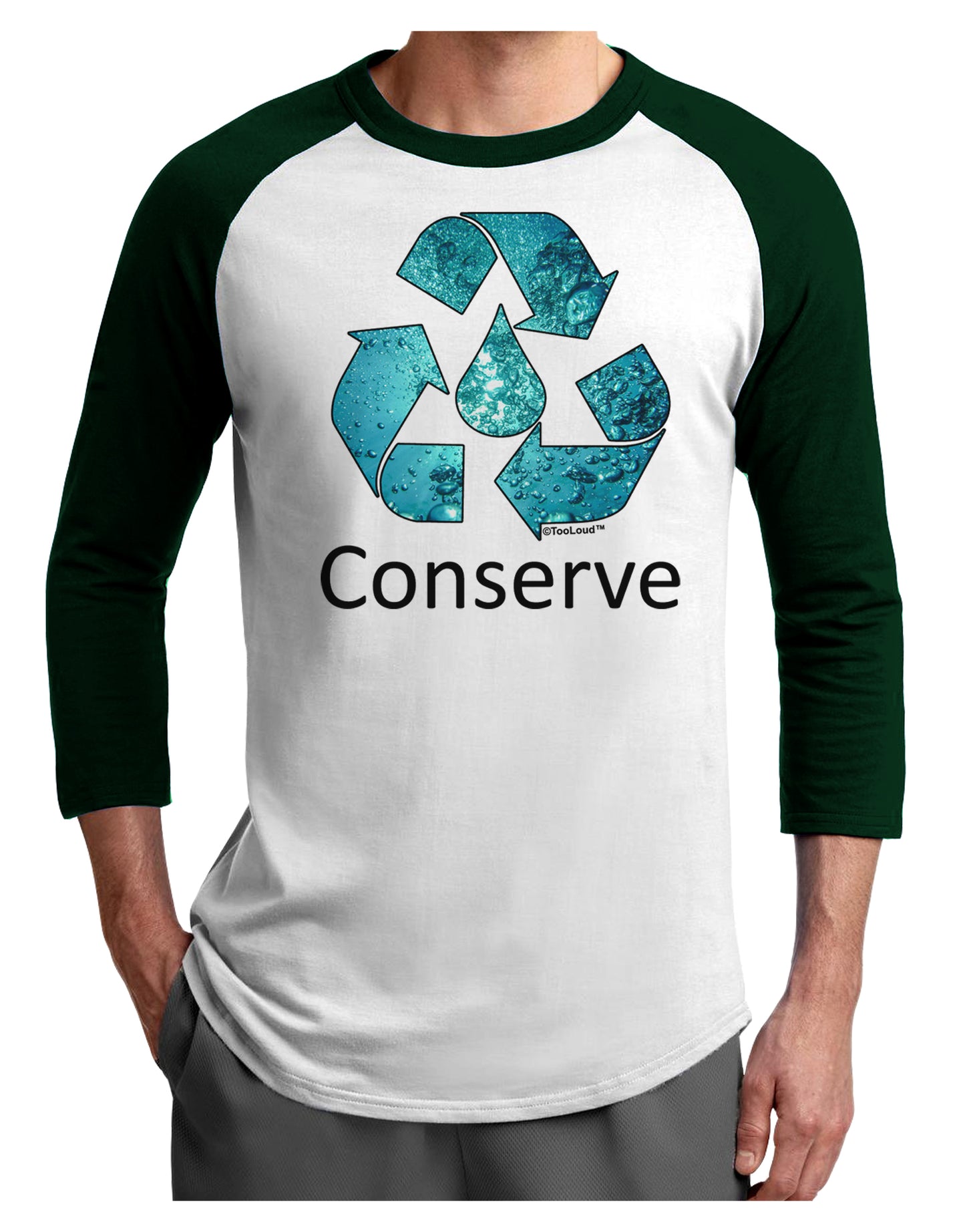 Water Conservation Text Adult Raglan Shirt by TooLoud-TooLoud-White-Forest-X-Small-Davson Sales