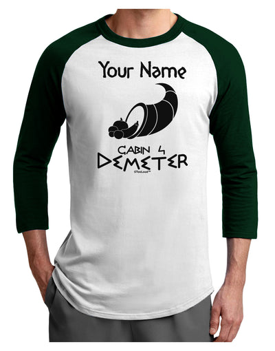 Personalized Cabin 4 Demeter Adult Raglan Shirt-TooLoud-White-Forest-X-Small-Davson Sales