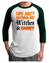 TooLoud Witches and Candy Color Adult Raglan Shirt-TooLoud-White-Forest-X-Small-Davson Sales