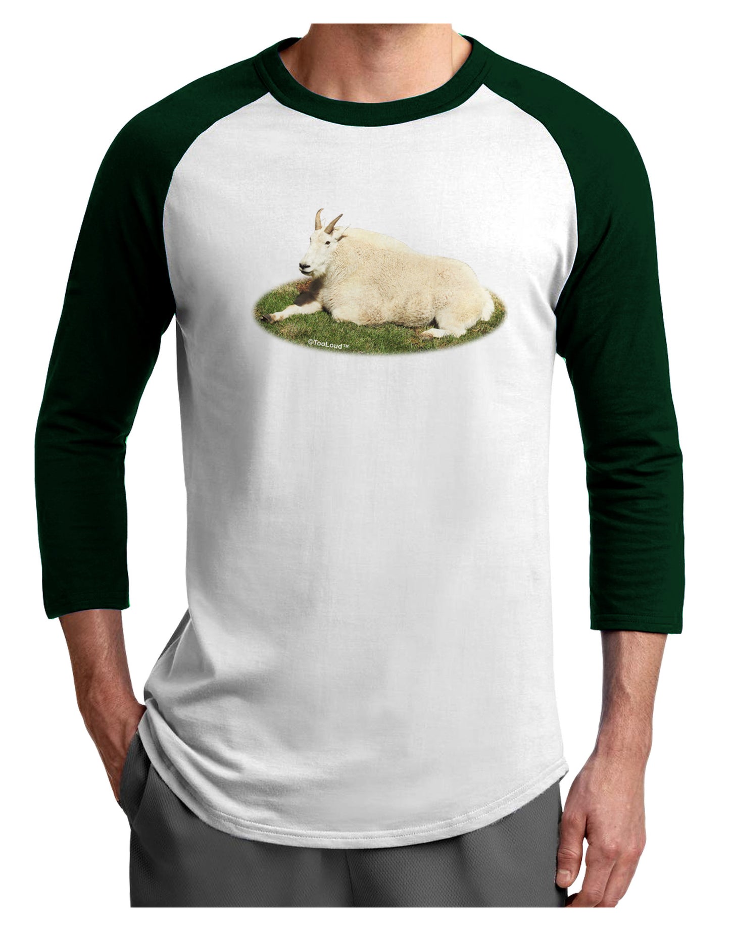 Ram Cutout Adult Raglan Shirt-Raglan Shirt-TooLoud-White-Forest-X-Small-Davson Sales