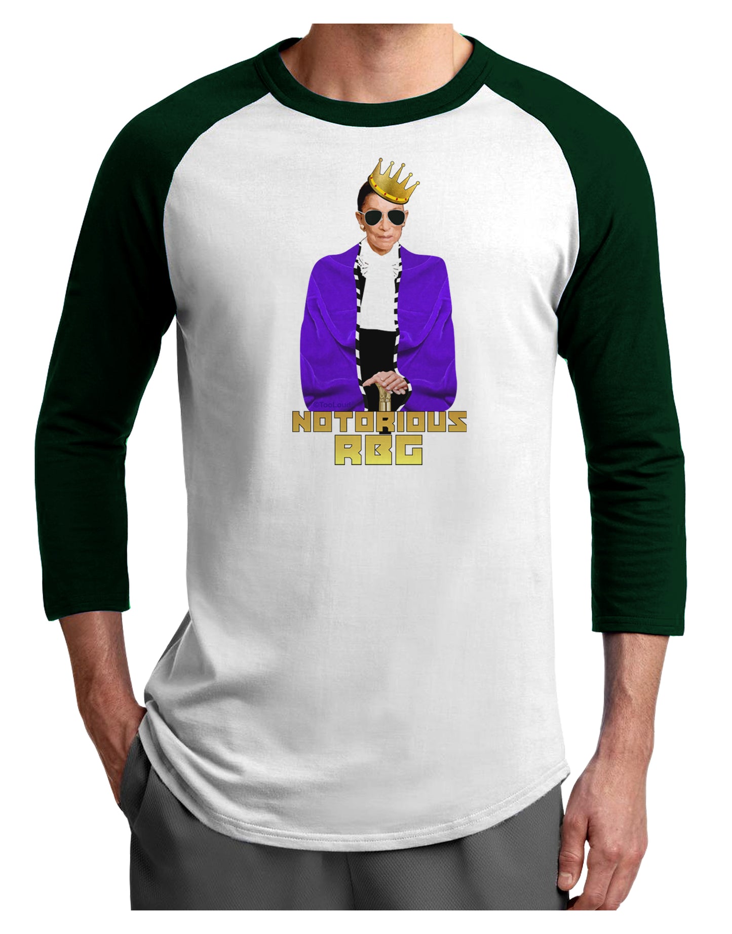 Notorious RBG Adult Raglan Shirt by TooLoud-TooLoud-White-Forest-X-Small-Davson Sales