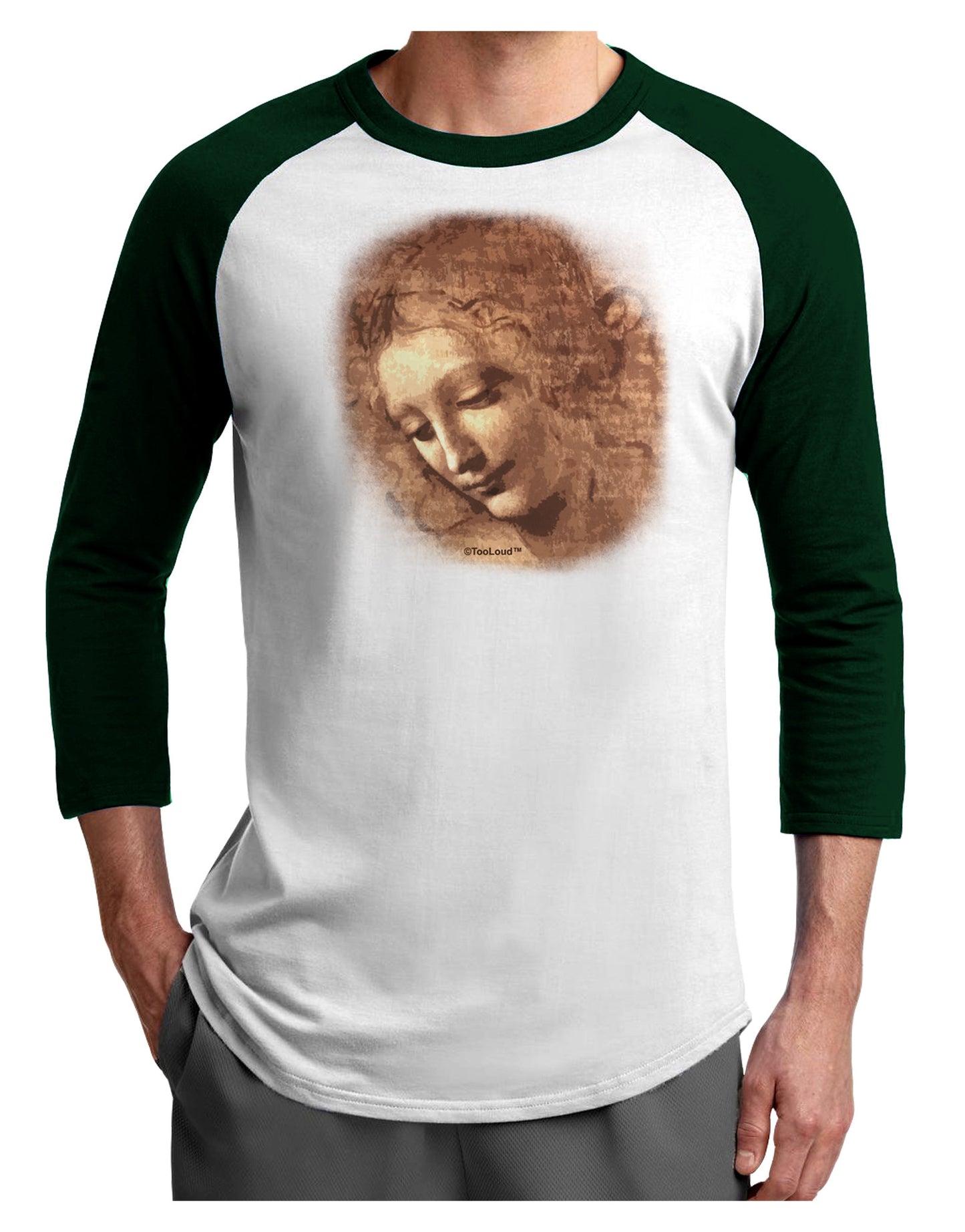 Lady With Disheveled Hair Adult Raglan Shirt-Raglan Shirt-TooLoud-White-Forest-X-Small-Davson Sales