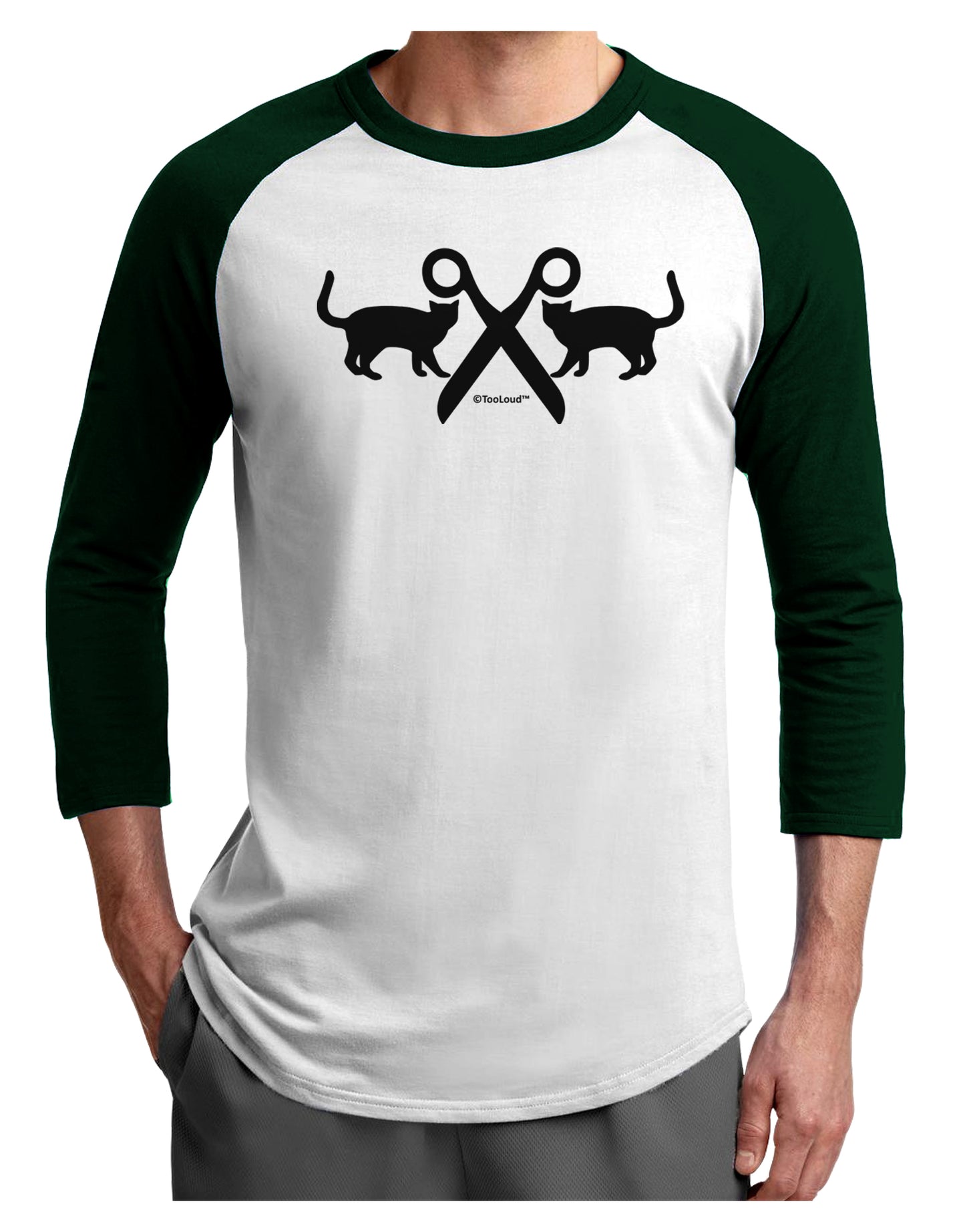 Two Cats With Scissors Adult Raglan Shirt by TooLoud-TooLoud-White-Forest-X-Small-Davson Sales