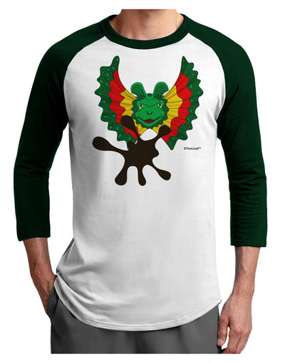 Dilophosaurus Design - Spit Adult Raglan Shirt by TooLoud-TooLoud-White-Forest-X-Small-Davson Sales