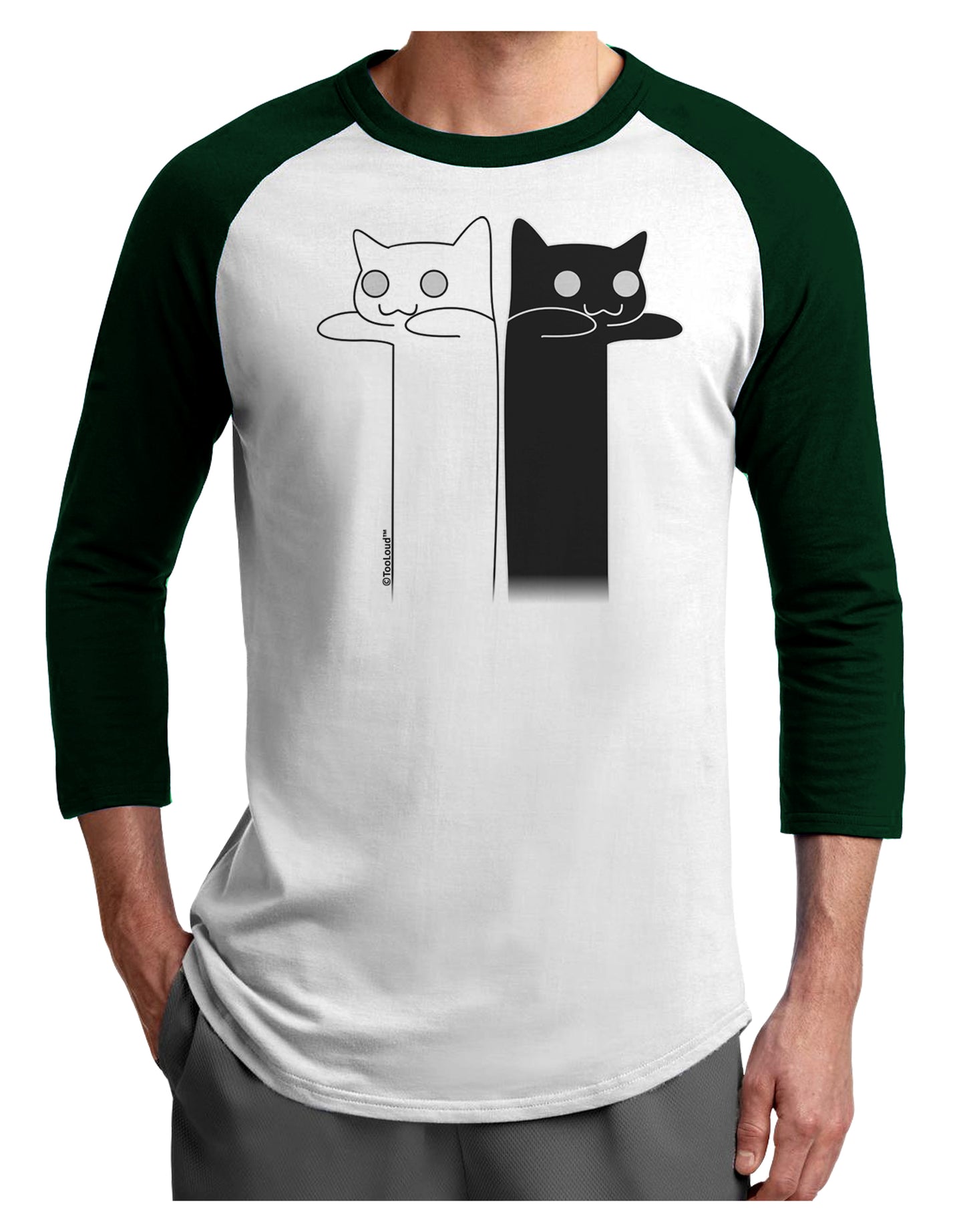 Longcat and Tacgnol - Internet Humor Adult Raglan Shirt by TooLoud-TooLoud-White-Forest-X-Small-Davson Sales