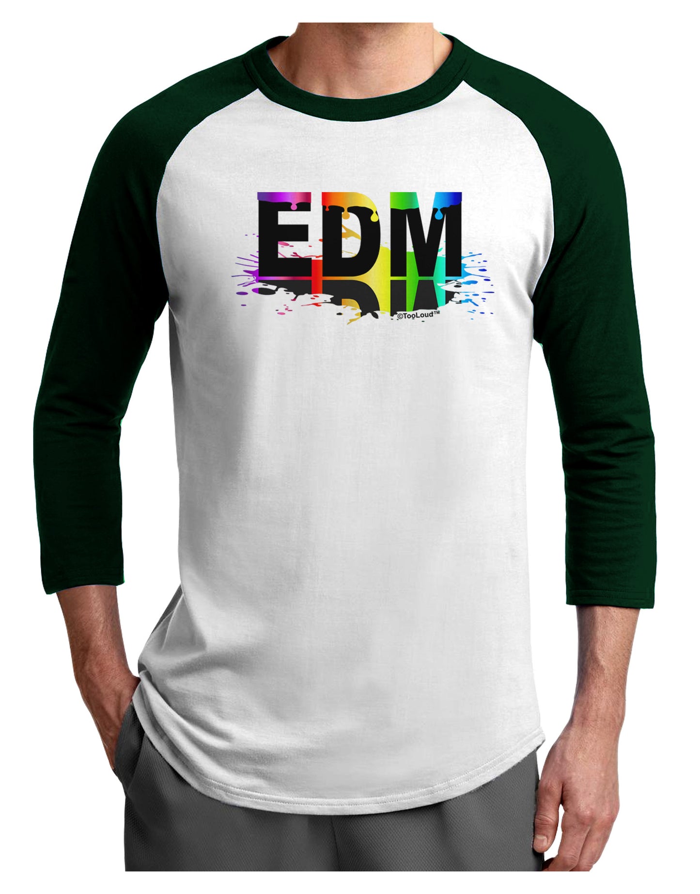 Paint EDM Adult Raglan Shirt-Raglan Shirt-TooLoud-White-Forest-X-Small-Davson Sales