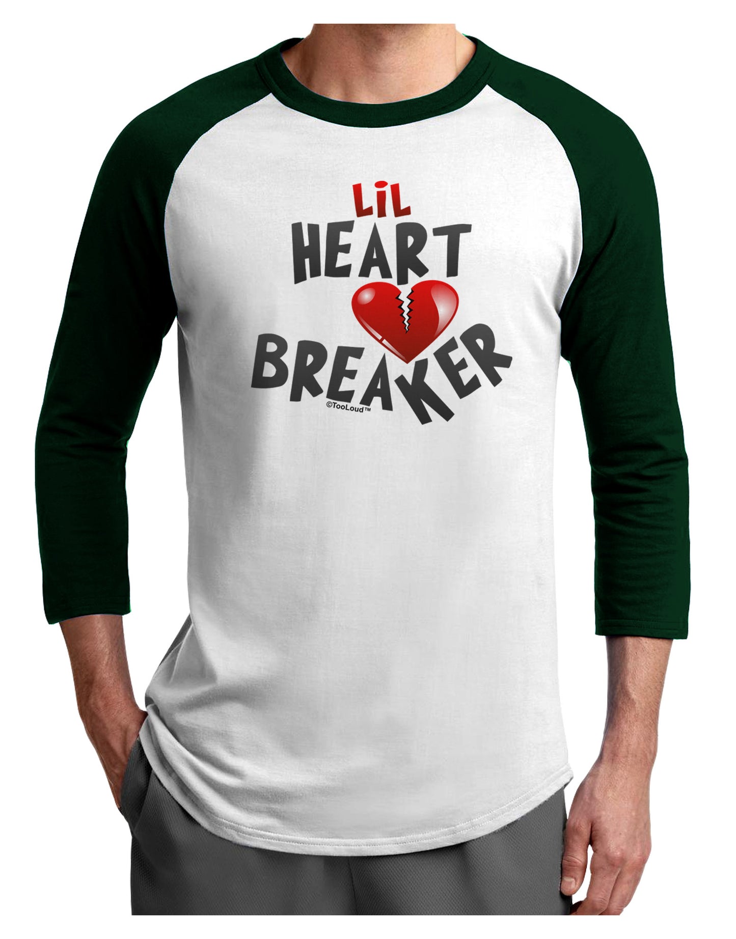 Lil Heart Breaker Adult Raglan Shirt-Raglan Shirt-TooLoud-White-Forest-X-Small-Davson Sales