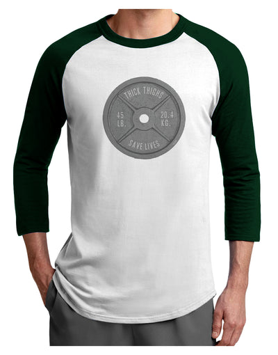 Funny Workout Weight Training Thick Thighs Save Lives Adult Raglan Shirt by TooLoud-TooLoud-White-Forest-X-Small-Davson Sales