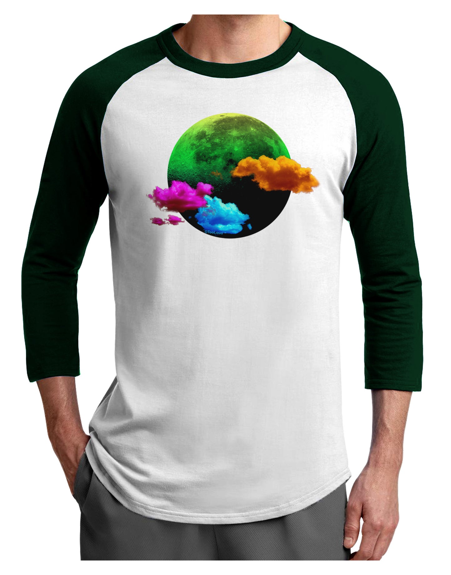 Moon Dream Hallucination Adult Raglan Shirt-Raglan Shirt-TooLoud-White-Forest-X-Small-Davson Sales