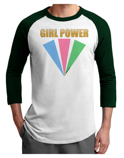 Girl Power Stripes Adult Raglan Shirt by TooLoud-TooLoud-White-Forest-X-Small-Davson Sales