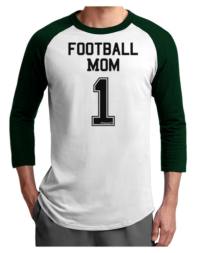 Football Mom Jersey Adult Raglan Shirt-TooLoud-White-Forest-X-Small-Davson Sales