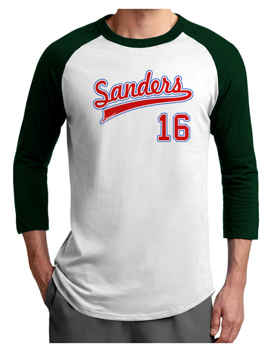 Sanders Jersey 16 Adult Raglan Shirt-TooLoud-White-Forest-X-Small-Davson Sales