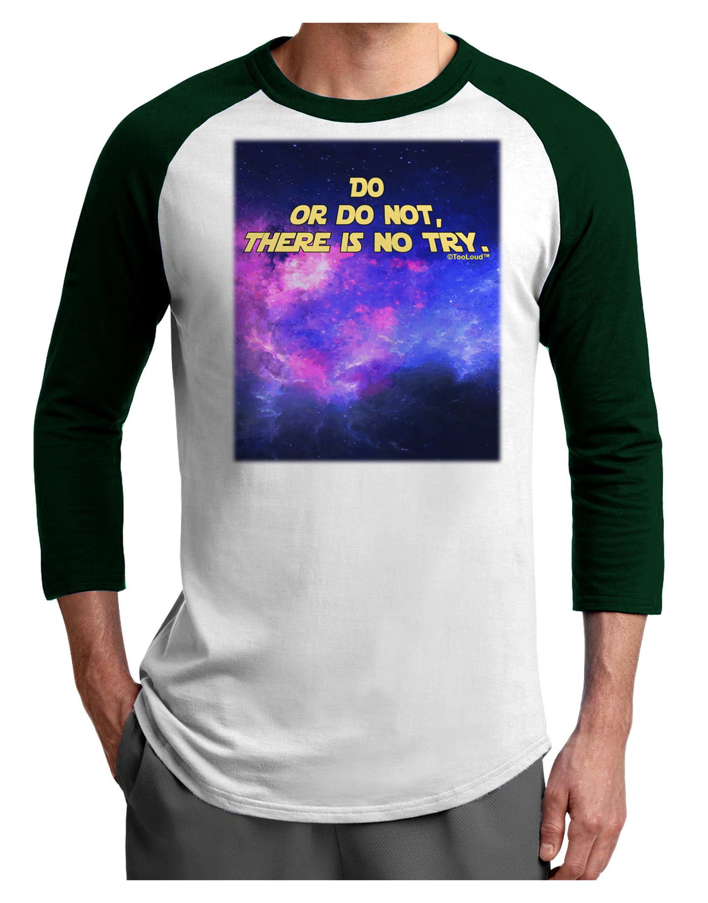 Do or Do Not Adult Raglan Shirt-TooLoud-White-Forest-X-Small-Davson Sales
