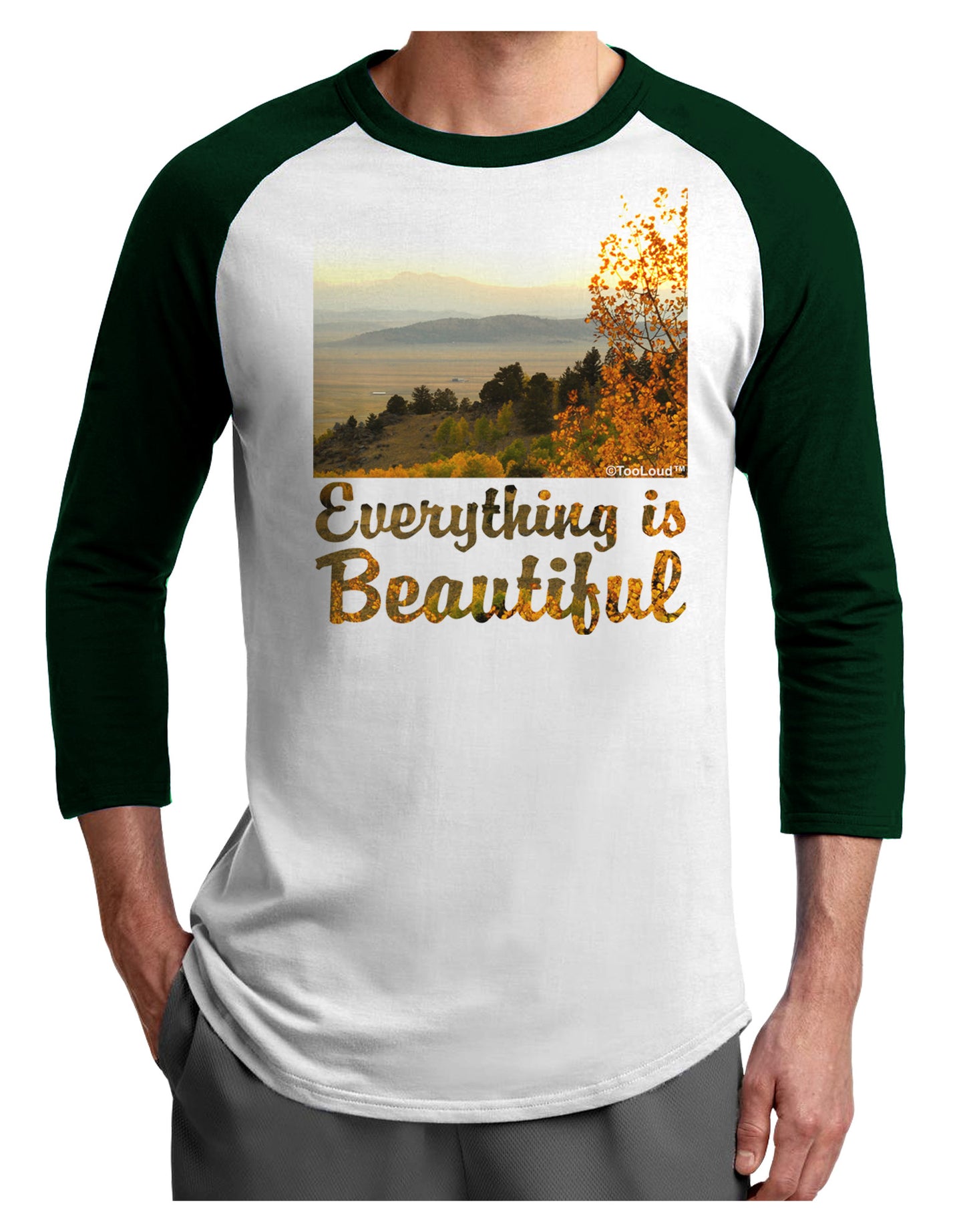 Everything is Beautiful - Sunrise Adult Raglan Shirt by-Raglan Shirt-TooLoud-White-Forest-X-Small-Davson Sales