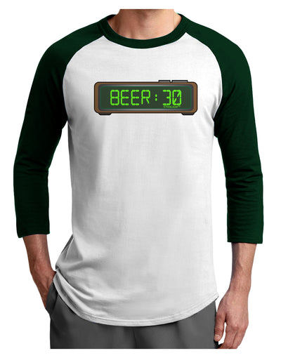 Beer 30 - Digital Clock Adult Raglan Shirt by TooLoud-Wall Clock-TooLoud-White-Forest-X-Small-Davson Sales