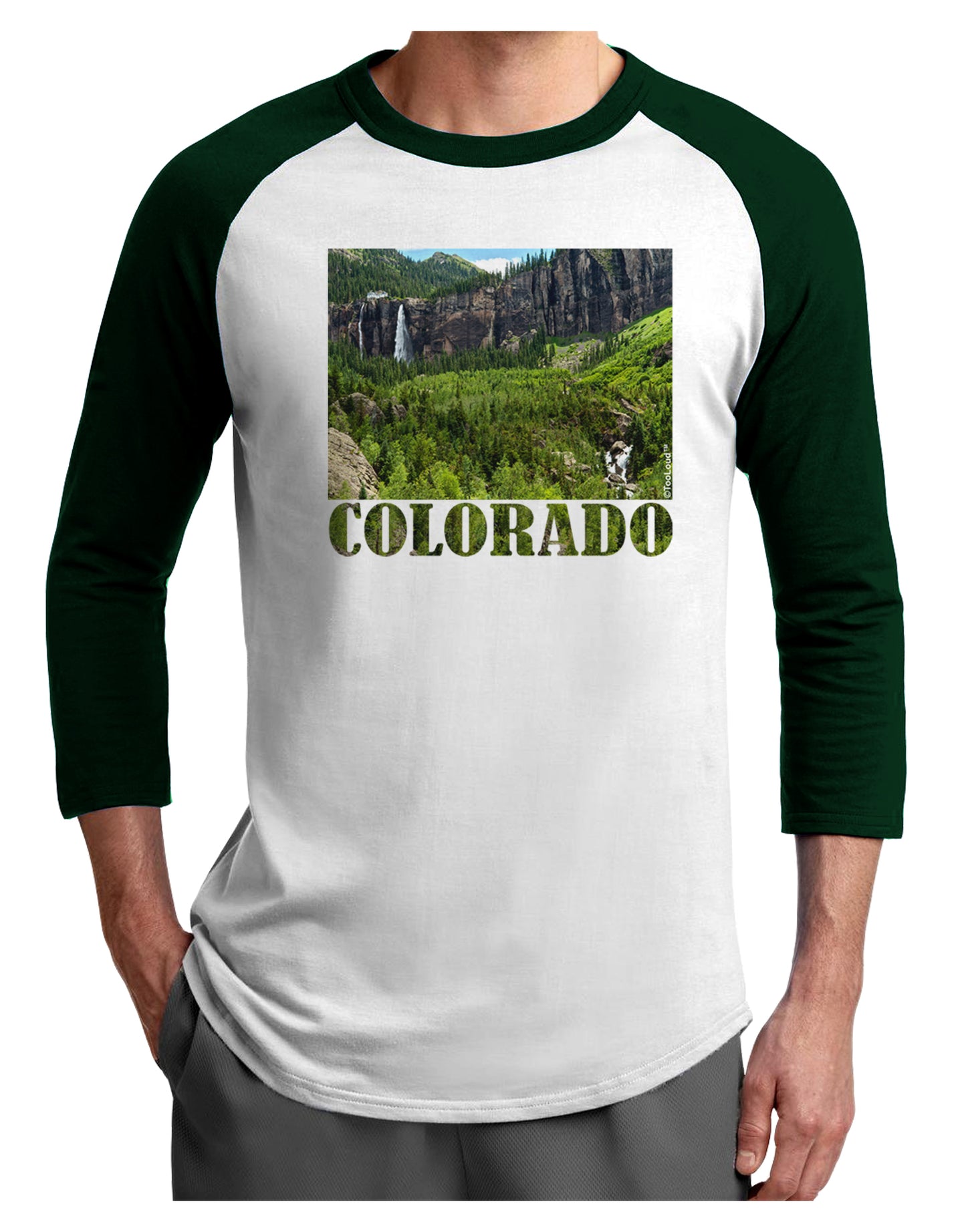 Beautiful Cliffs Colorado Adult Raglan Shirt by-Raglan Shirt-TooLoud-White-Forest-X-Small-Davson Sales