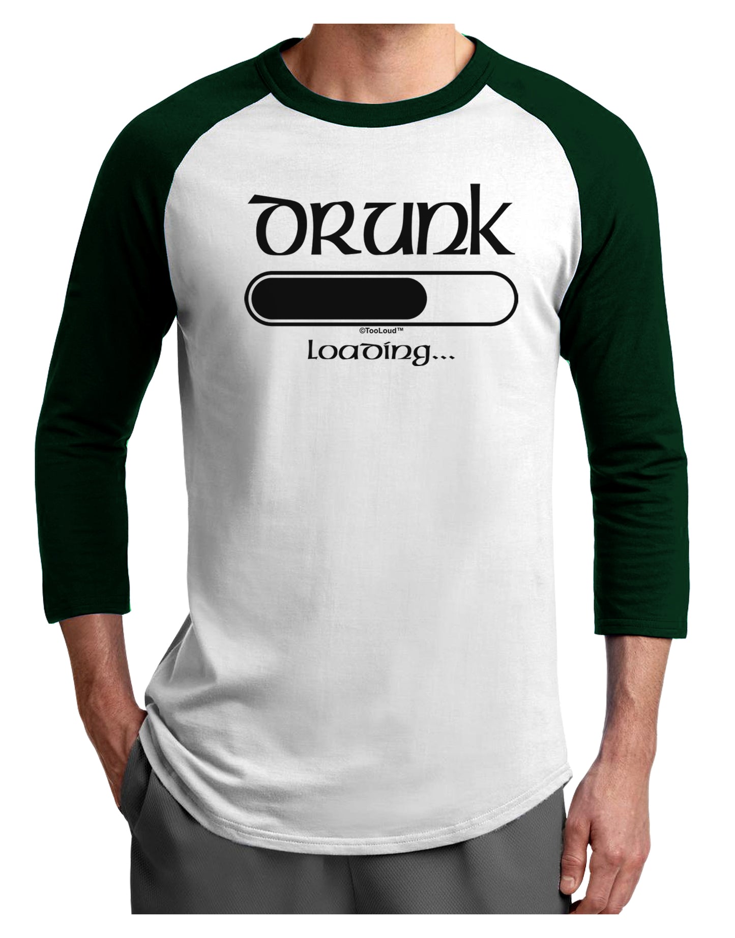 Drunk Loading Bar Adult Raglan Shirt by TooLoud-TooLoud-White-Forest-X-Small-Davson Sales