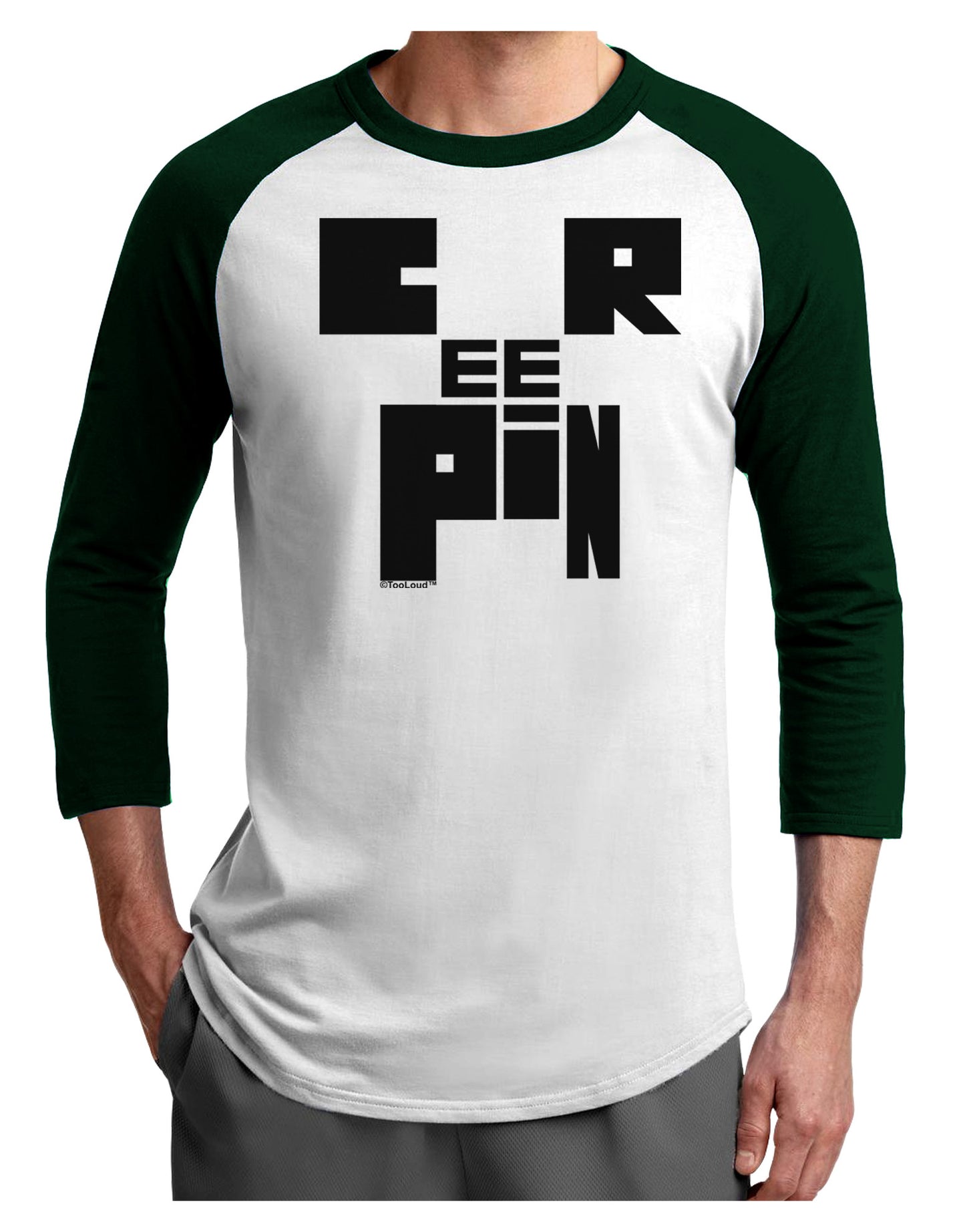 Creepin Adult Raglan Shirt-Raglan Shirt-TooLoud-White-Forest-X-Small-Davson Sales