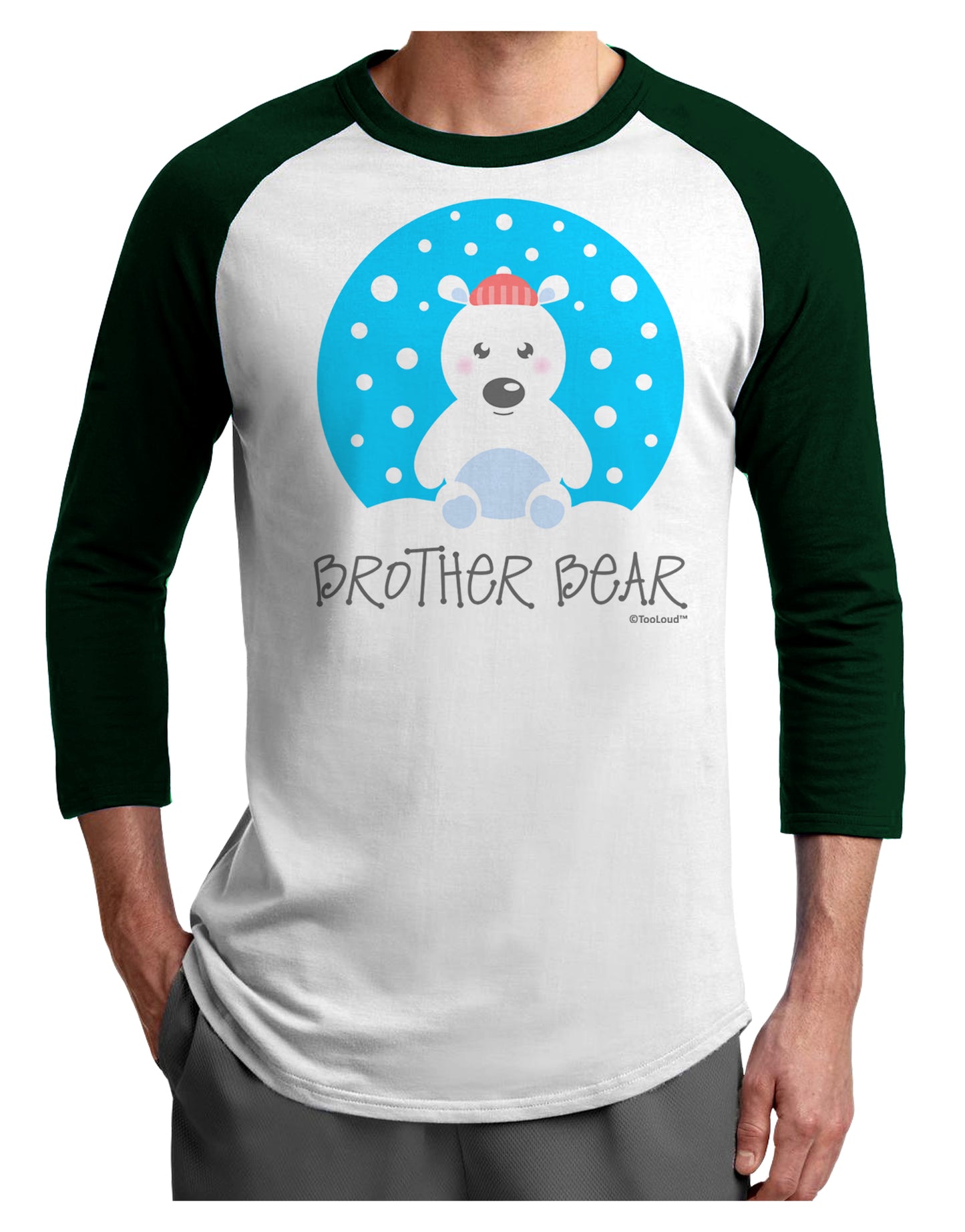 Matching Polar Bear Family - Brother Bear Adult Raglan Shirt by TooLoud-TooLoud-White-Forest-X-Small-Davson Sales