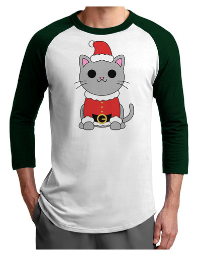 Mr. Whiskerton Santa Suit - Christmas Adult Raglan Shirt by TooLoud-TooLoud-White-Forest-X-Small-Davson Sales