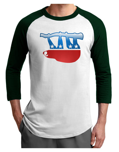 Sloth Political Party Symbol Adult Raglan Shirt-TooLoud-White-Forest-X-Small-Davson Sales