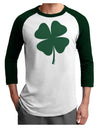 Lucky Four Leaf Clover St Patricks Day Adult Raglan Shirt-Raglan Shirt-TooLoud-White-Forest-X-Small-Davson Sales