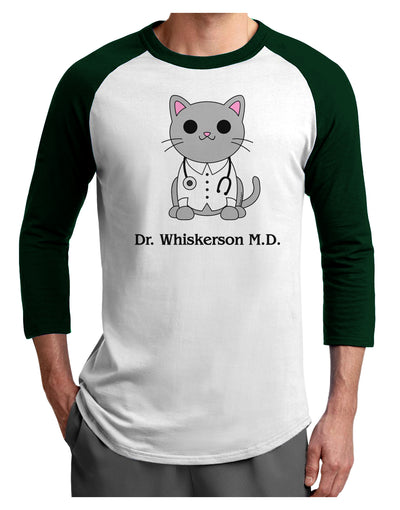 Dr Whiskerson MD - Cute Cat Design Adult Raglan Shirt by TooLoud-TooLoud-White-Forest-X-Small-Davson Sales