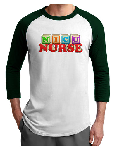 Nicu Nurse Adult Raglan Shirt-TooLoud-White-Forest-X-Small-Davson Sales