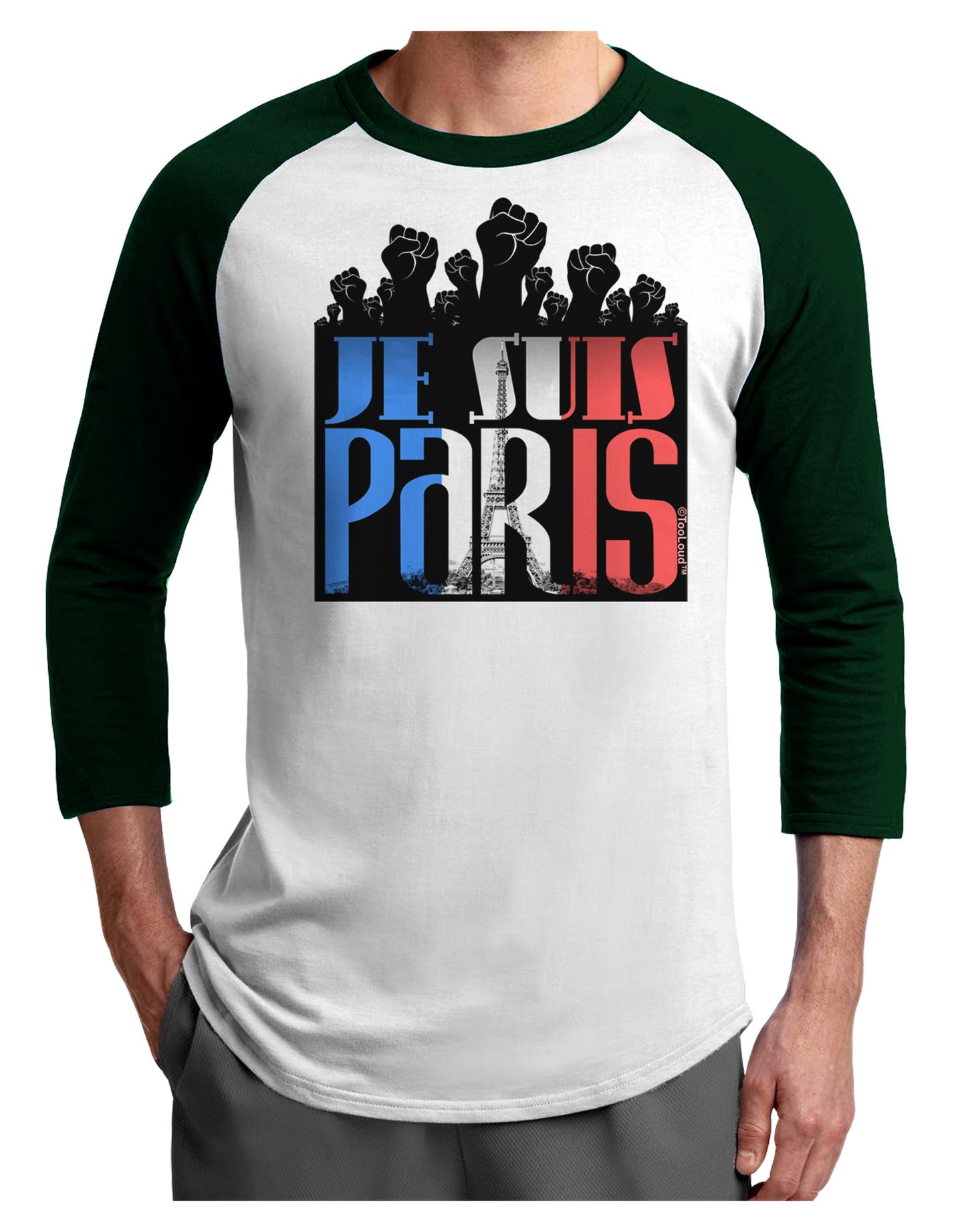 Je Suis Paris - Strong Adult Raglan Shirt by-Raglan Shirt-TooLoud-White-Forest-X-Small-Davson Sales