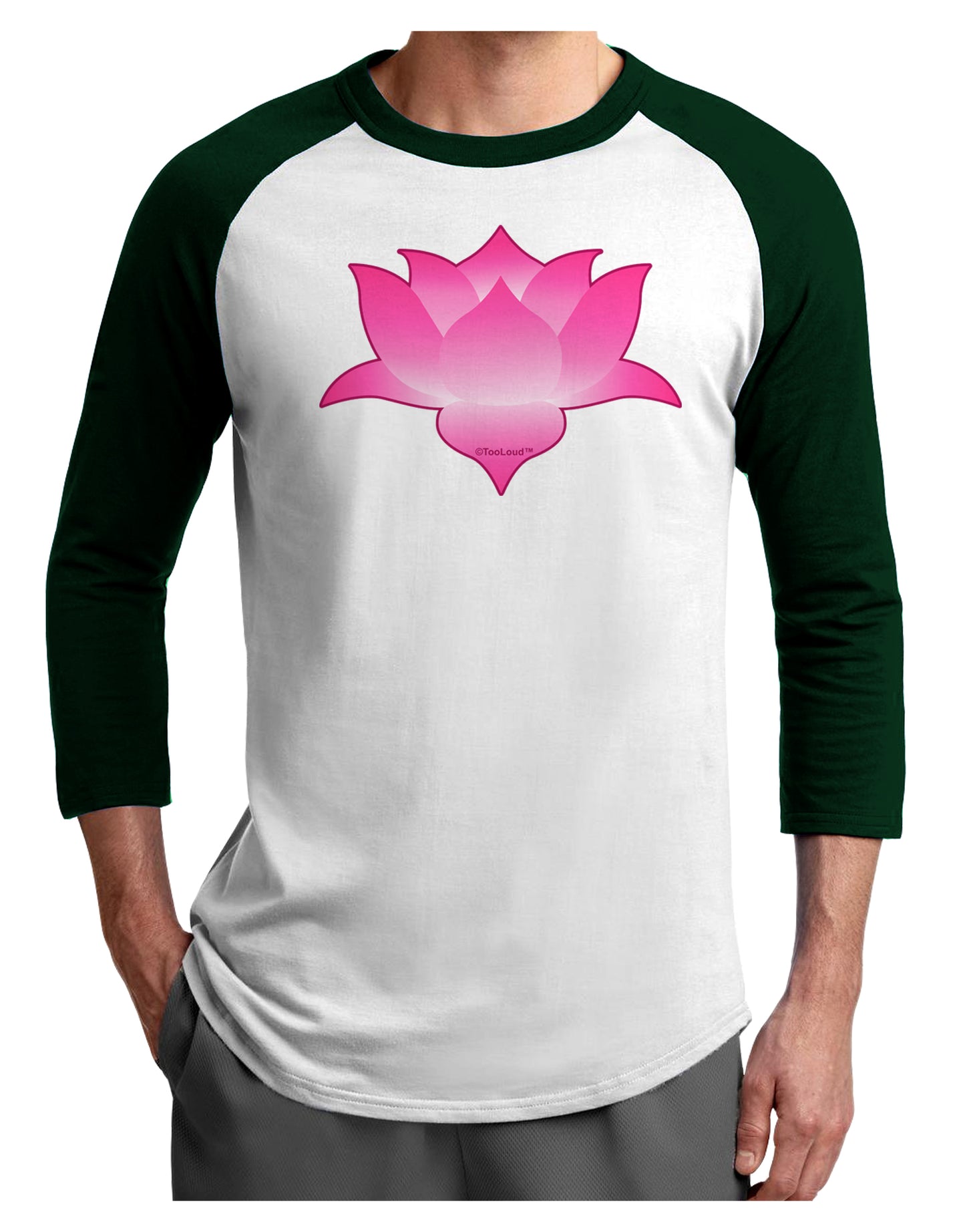 Lotus Flower Design Gradient Adult Raglan Shirt by TooLoud-TooLoud-White-Forest-X-Small-Davson Sales