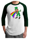 Puking Rainbow Leprechaun Adult Raglan Shirt-Raglan Shirt-TooLoud-White-Forest-X-Small-Davson Sales