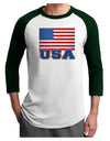 USA Flag Adult Raglan Shirt by TooLoud-TooLoud-White-Forest-X-Small-Davson Sales