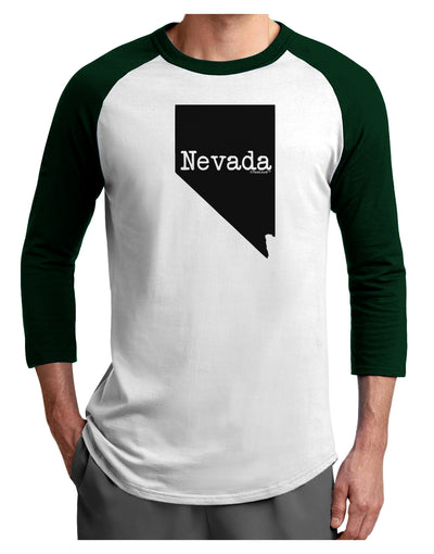 Nevada - United States Shape Adult Raglan Shirt by TooLoud-TooLoud-White-Forest-X-Small-Davson Sales