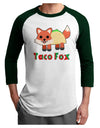 Cute Taco Fox Text Adult Raglan Shirt-TooLoud-White-Forest-X-Small-Davson Sales