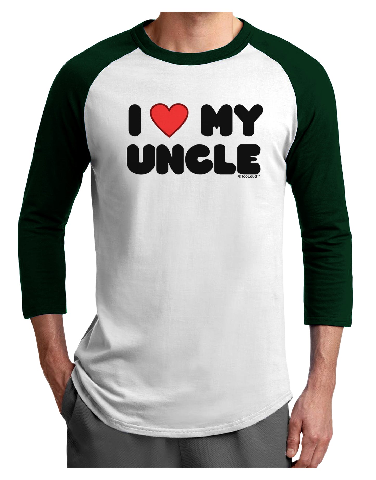 I Heart My Uncle Adult Raglan Shirt by TooLoud-TooLoud-White-Forest-X-Small-Davson Sales