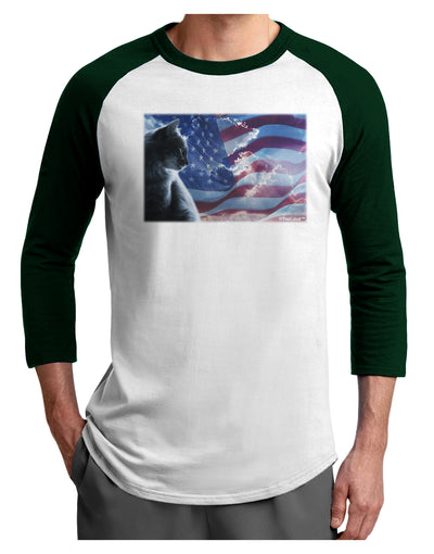 All American Cat Adult Raglan Shirt by TooLoud-TooLoud-White-Forest-X-Small-Davson Sales
