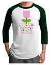 Easter Tulip Design - Pink Adult Raglan Shirt by TooLoud-TooLoud-White-Forest-X-Small-Davson Sales