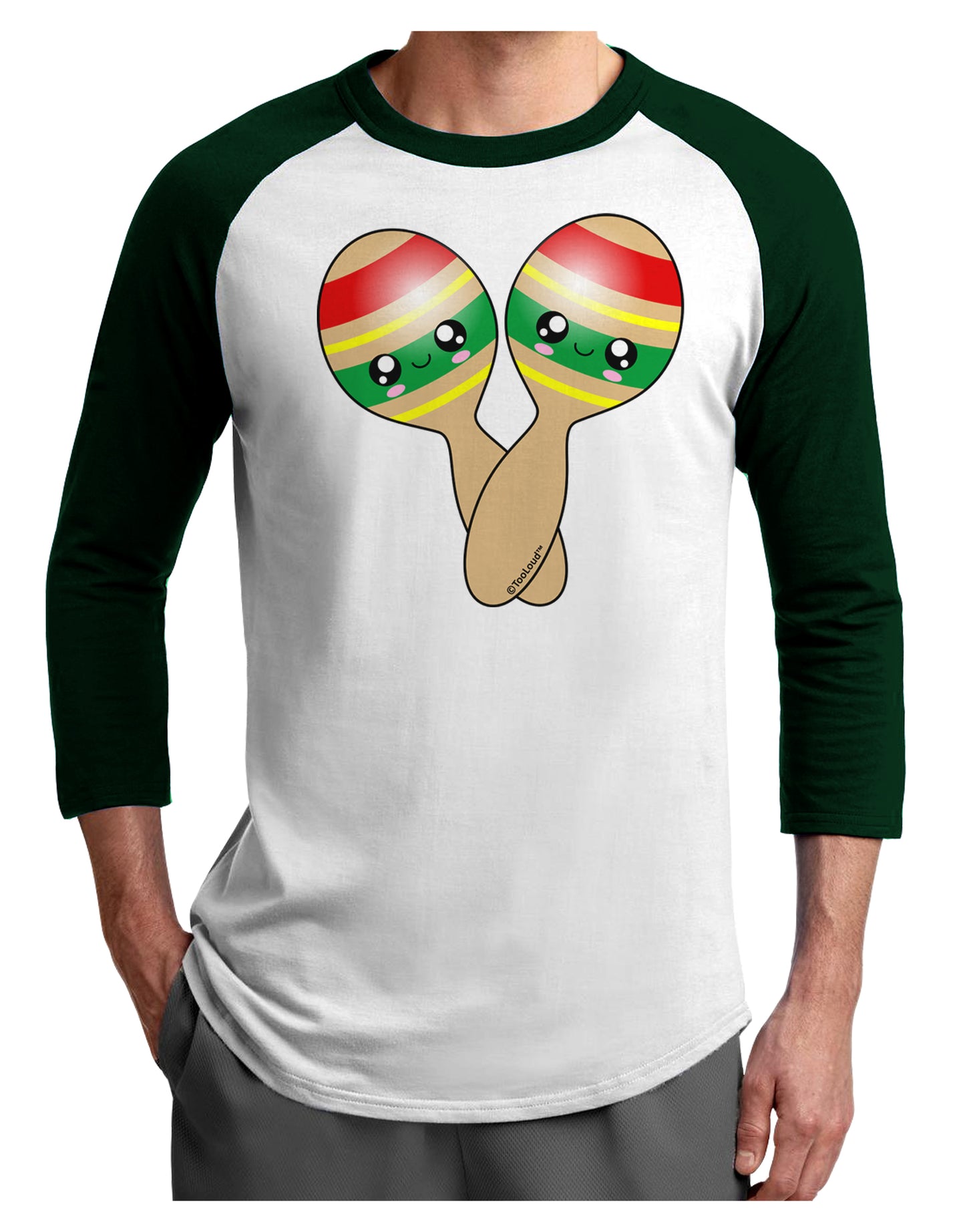 Cute Maracas Design Adult Raglan Shirt by TooLoud-TooLoud-White-Forest-X-Small-Davson Sales