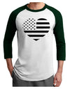 American Flag Heart Design - Stamp Style Adult Raglan Shirt by TooLoud-TooLoud-White-Forest-X-Small-Davson Sales