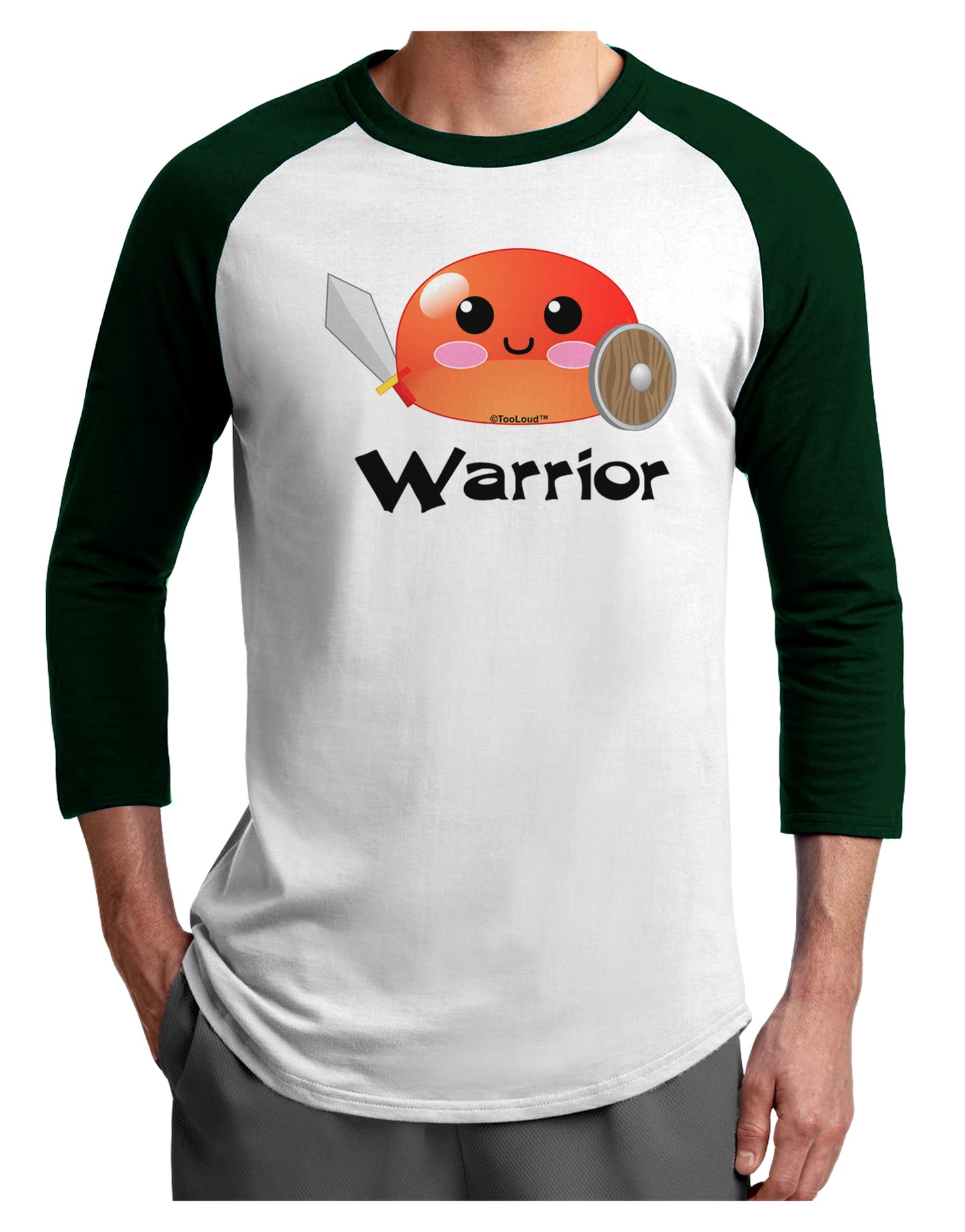 Cute RPG Slime - Warrior Adult Raglan Shirt by TooLoud-TooLoud-White-Forest-X-Small-Davson Sales