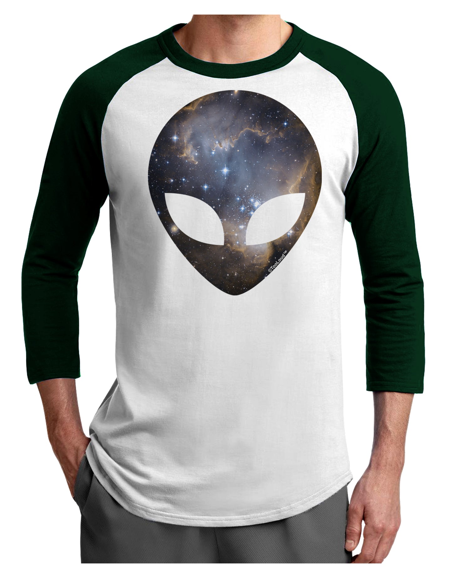 Extraterrestrial Face - Space #1 Adult Raglan Shirt by TooLoud-TooLoud-White-Forest-X-Small-Davson Sales