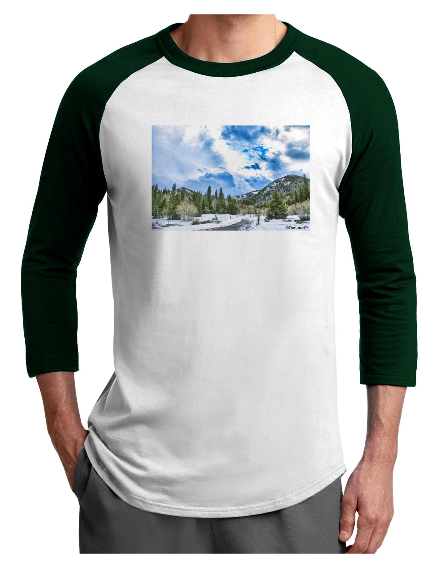 El Dora CO Adult Raglan Shirt-Raglan Shirt-TooLoud-White-Forest-X-Small-Davson Sales