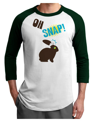 TooLoud Oh Snap Chocolate Easter Bunny Adult Raglan Shirt-Raglan Shirt-TooLoud-White-Forest-X-Small-Davson Sales