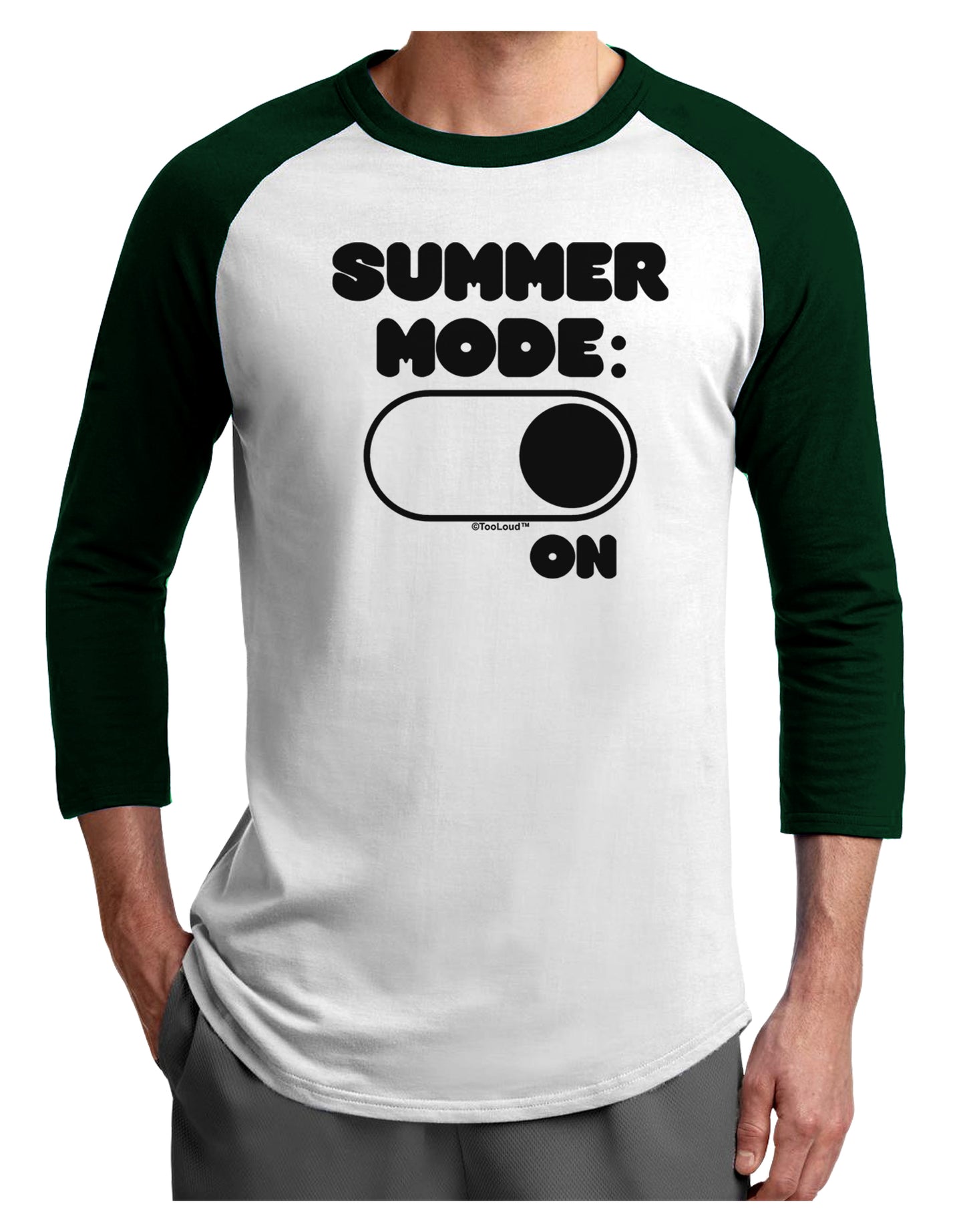Summer Mode On Adult Raglan Shirt by TooLoud-TooLoud-White-Forest-X-Small-Davson Sales