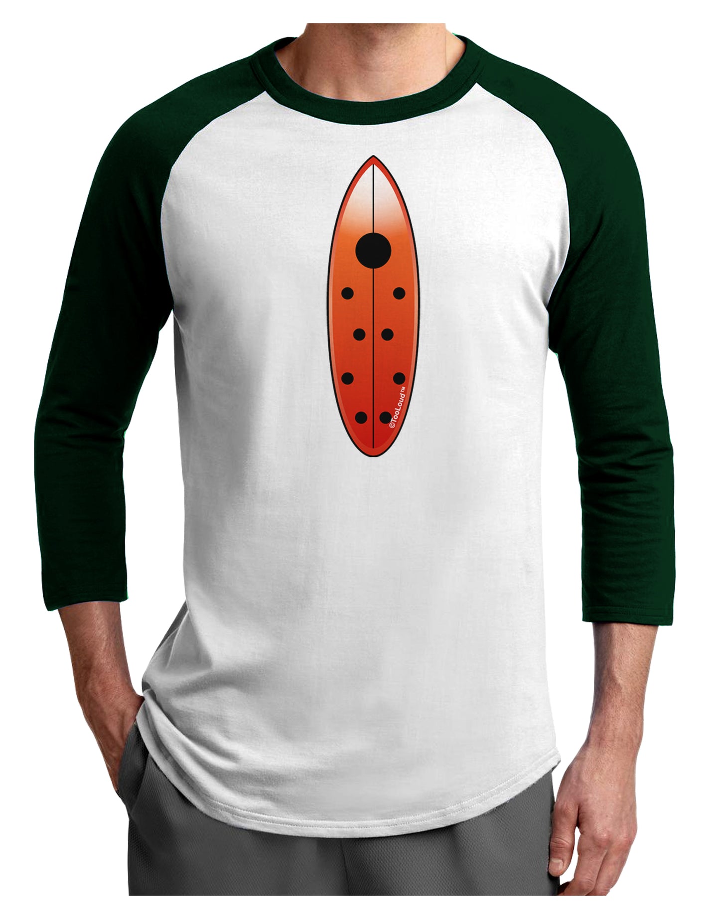 Ladybug Surfboard Adult Raglan Shirt by TooLoud-TooLoud-White-Forest-X-Small-Davson Sales