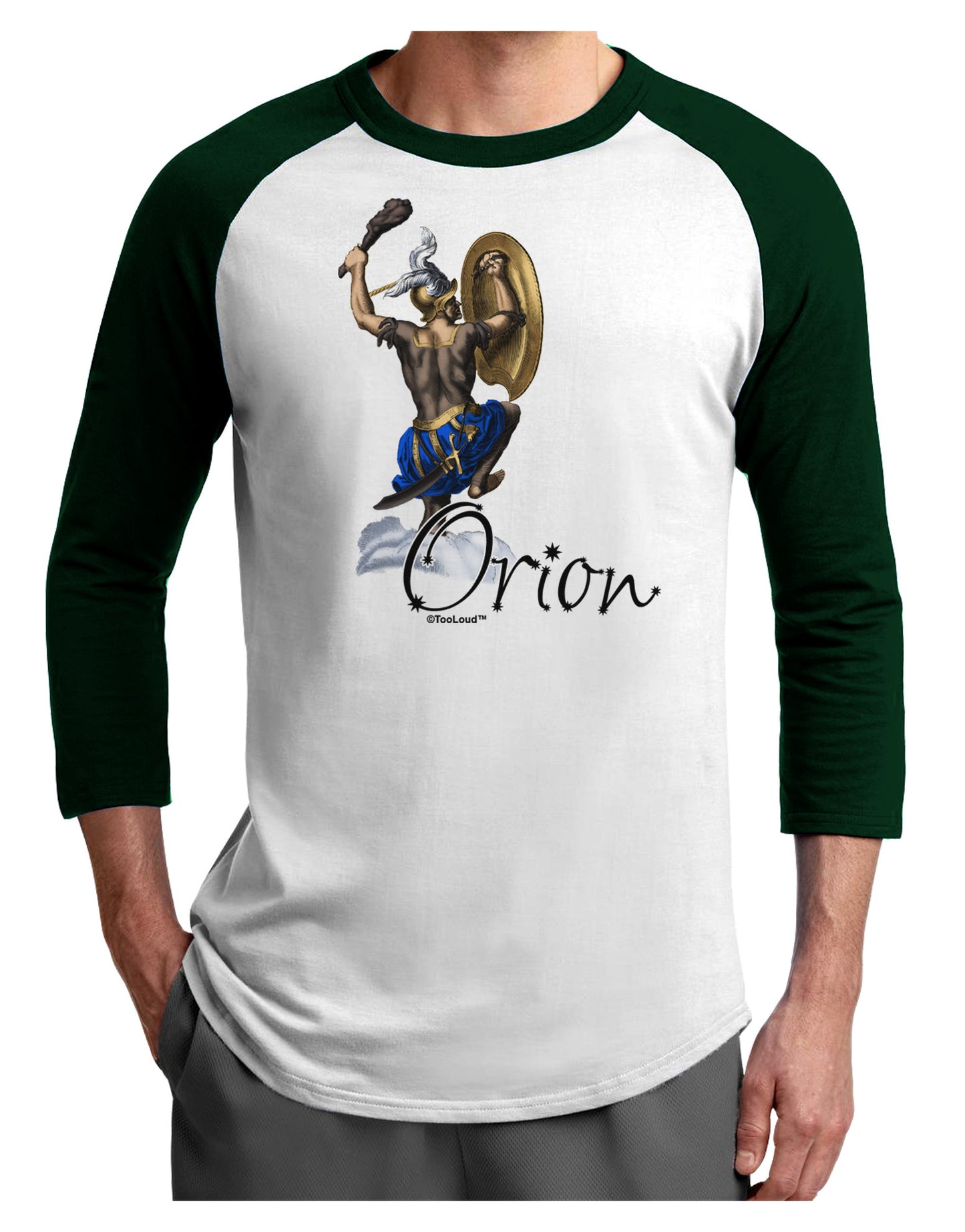 Orion Color Illustration Adult Raglan Shirt-TooLoud-White-Forest-X-Small-Davson Sales