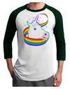 Magical Horn Rainbow Unicorn Adult Raglan Shirt-Raglan Shirt-TooLoud-White-Forest-X-Small-Davson Sales