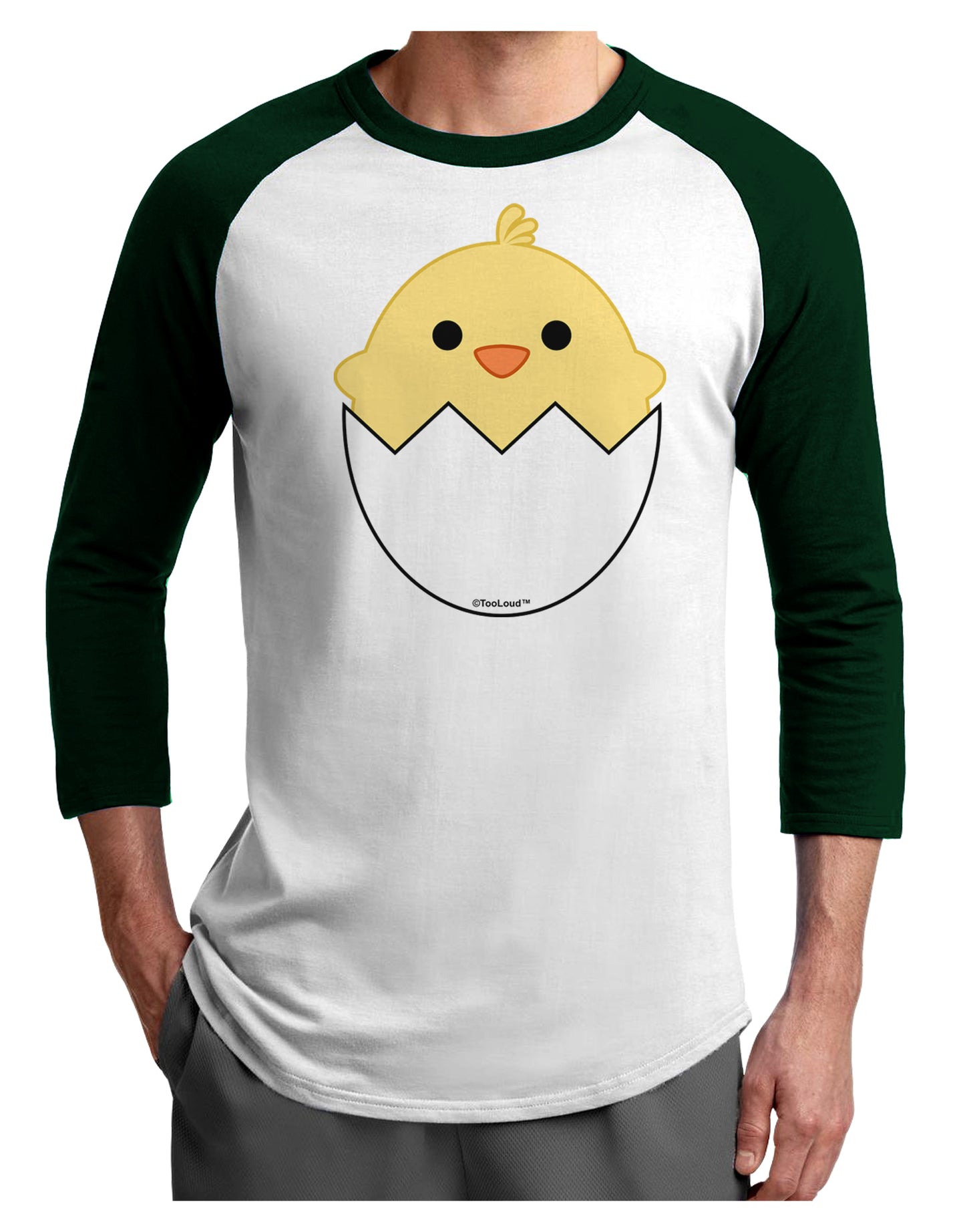 Cute Hatching Chick Design Adult Raglan Shirt by TooLoud-TooLoud-White-Forest-X-Small-Davson Sales